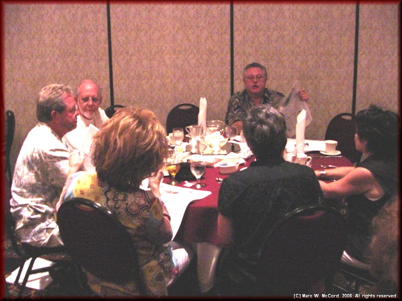 The Gooze entertains his table on Friday night