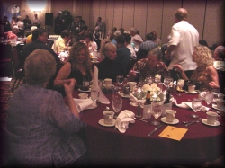 Judy Hawthorne Bryant (back turned), Trisha Ramsey, Patsy and Jim Bracy and Ouida Miles Schaefer