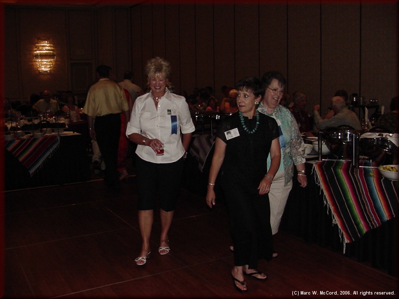 Pam Hare Bazet, Betty Garvin Garton and Jackie Hosea Salomon enjoying Friday night