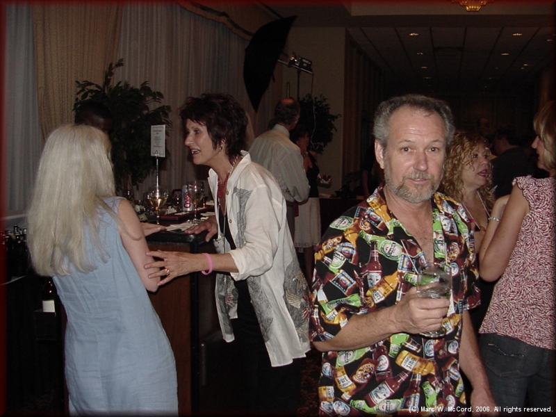 Randy 'Stroker' Stovall (foreground) with Cindy Morgan Vincent talking to Barbara Winsor Vidovic and Trisha Ramsey talking to Donna (Mrs. Randy) Bates in the background