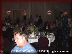 The banquet room was lavish and the food was delicious on Saturday night