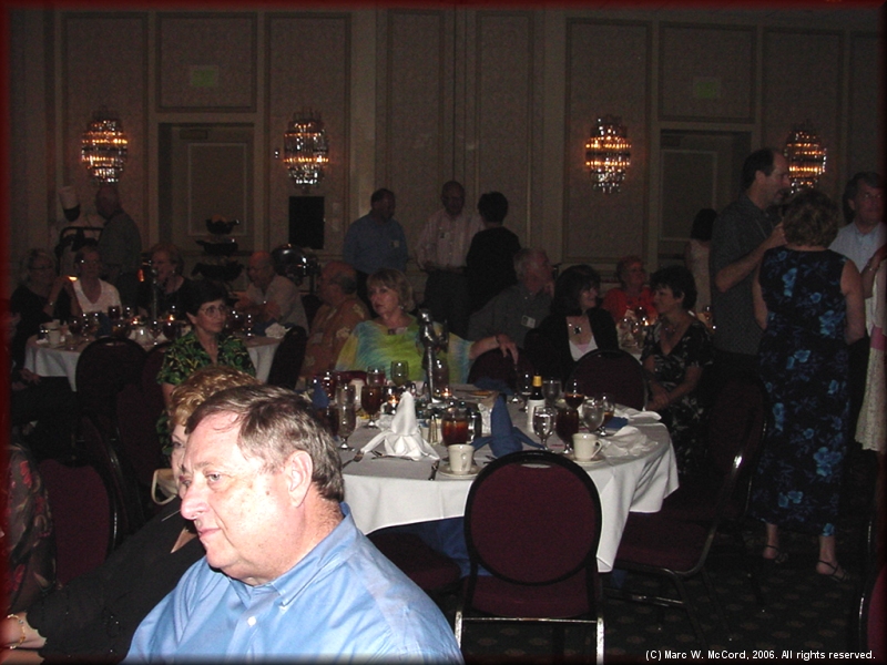 The banquet room was lavish and the food was delicious on Saturday night