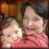 Carolyn with her first grandbaby, 2007